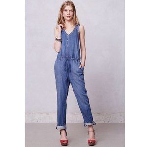 Holding Horses Eyelet Chambray Overalls Jumpsuit